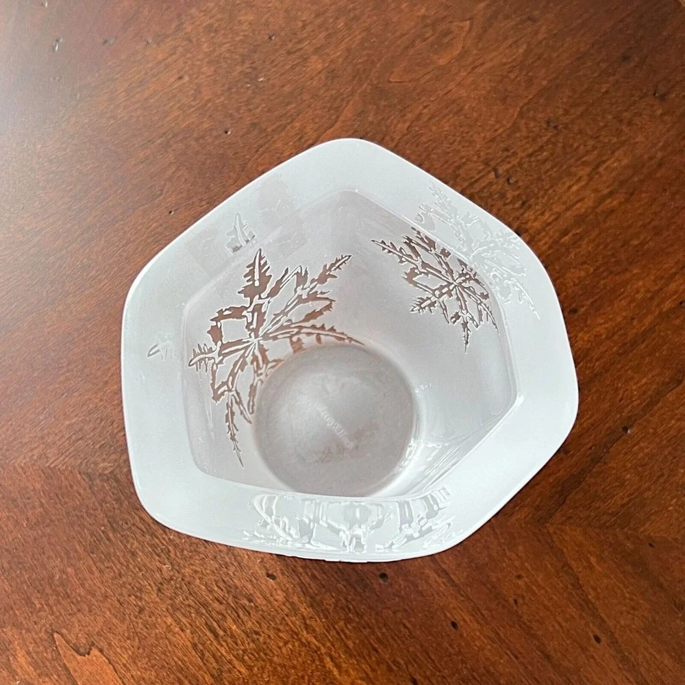 Villeroy & Boch Votive Candle Holder Frosted Snowflakes Wintertime Ice Crystals